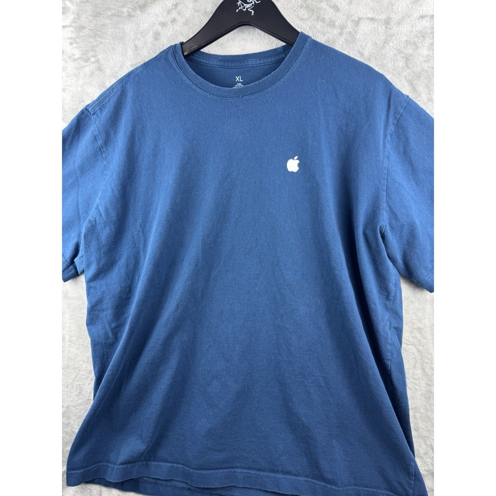 Apple Store Employee Logo Mac Blue T-Shirt Unisex Size XL Preppy Utility Cotton